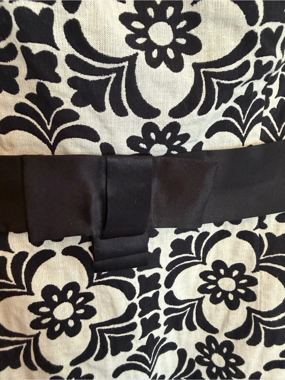 Lilly Pulitzer Black White Floral Jacquard A-Line Strapless Dress Lined Knee 10 - Picture 4 of 9